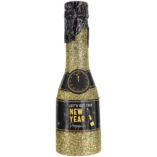 This New Year's Mini Glitter Bottle Confetti Popper is perfect for ringing in the New Year! With a height of 6 1/4", you can easily take it with you wherever you go. Fill your celebration with glittery fun with this festive popper!