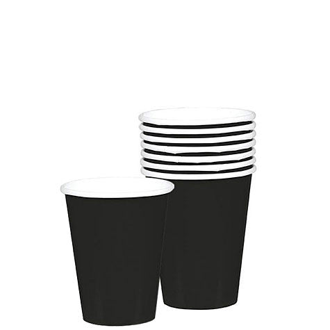 Jet Black Paper Cups 9oz | 20ct