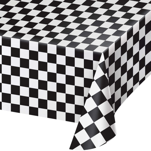 Plastic Tablecover Black Checkered | 1ct
