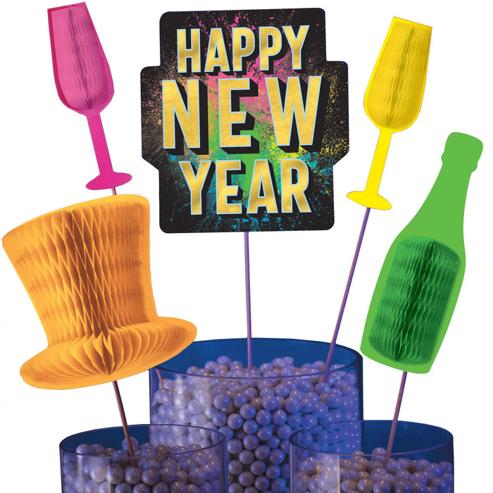 Make your New Year's Eve party one to remember with these 5ct Countdown Glow Centerpiece Picks! Each pick will radiate with beautiful neon colors and keep you counting down the minutes 'till the clock strikes twelve. Cheers to the New Year! 🥳