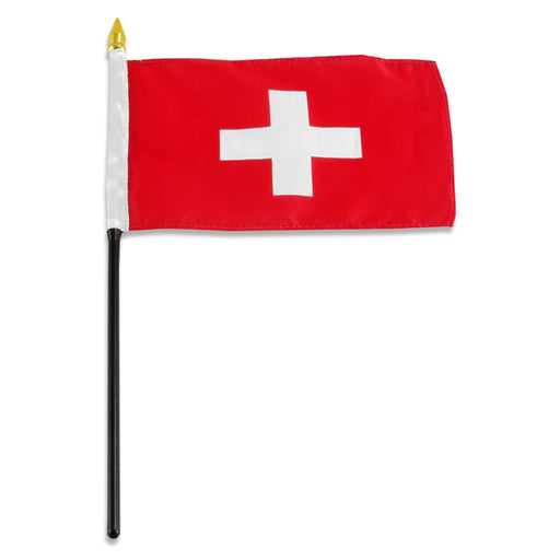 Switzerland Flag with Stick | 4" x 6"