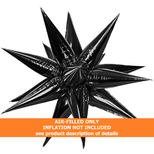 40in Black Starburst Magic Star Air-Filled Balloon | 1ct