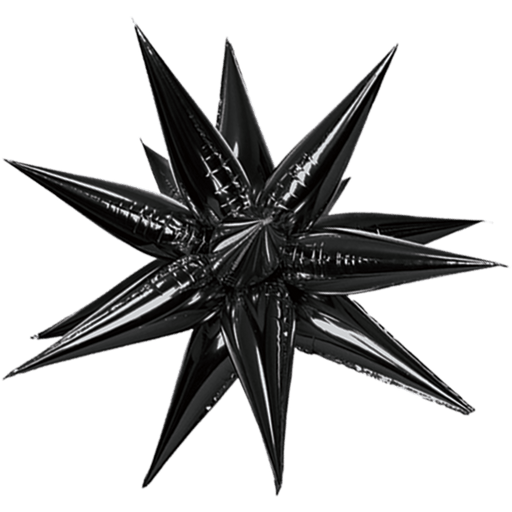 40in Black Starburst Magic Star Air-Filled Balloon | 1ct