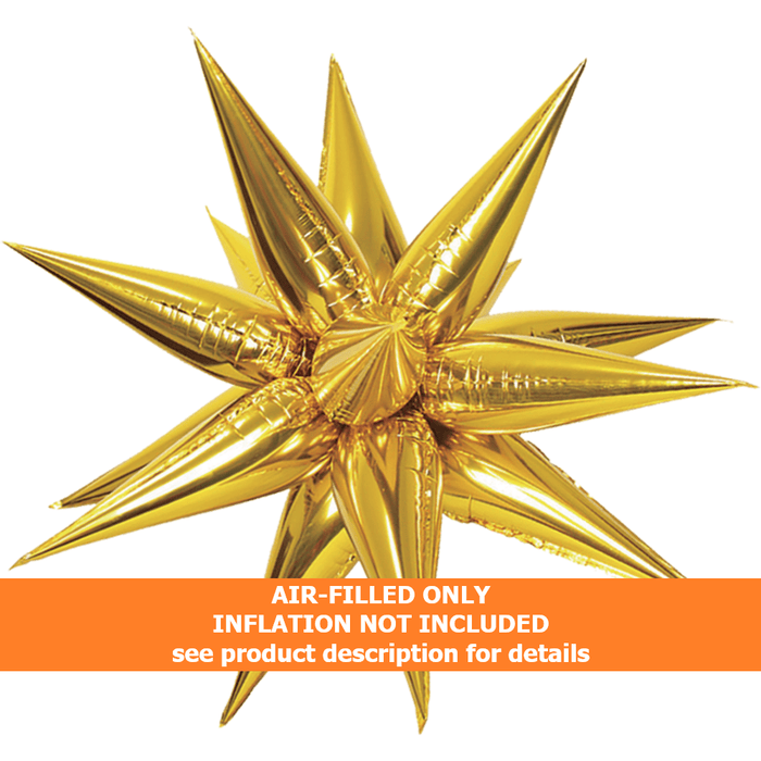 40in Gold Starburst Magic Star Air Filled Balloon | 1ct - Party Supplies