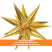 40in Gold Starburst Magic Star Air Filled Balloon | 1ct - Party Supplies