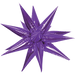 Purple starburst-shaped foil balloon with multiple pointed spikes radiating outward against a white background.