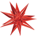 Bright red inflatable starburst balloon with multiple pointed spikes radiating from the center, featuring a shiny metallic finish.