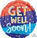 Get Well Soon Bouncy Type Mylar Balloon, 18"