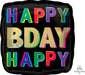 Happy Birthday Offset Letters Mylar Balloon, 18"