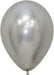 Single inflated 11-inch Reflex Silver color latex balloon