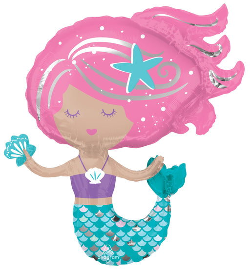 Shimmering Mermaid Super Shape Mylar Balloon