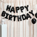 Black Happy Birthday Foil Balloon Garland | 1ct