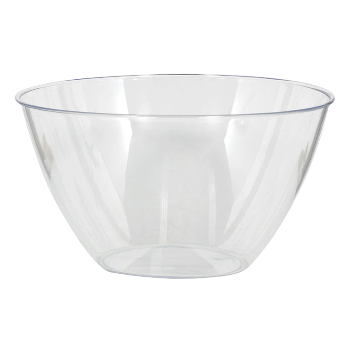 A clear 24 Ounce Plastic Bowl tht is 5.5 inches in diameter.