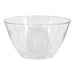 A clear 24 Ounce Plastic Bowl tht is 5.5 inches in diameter.