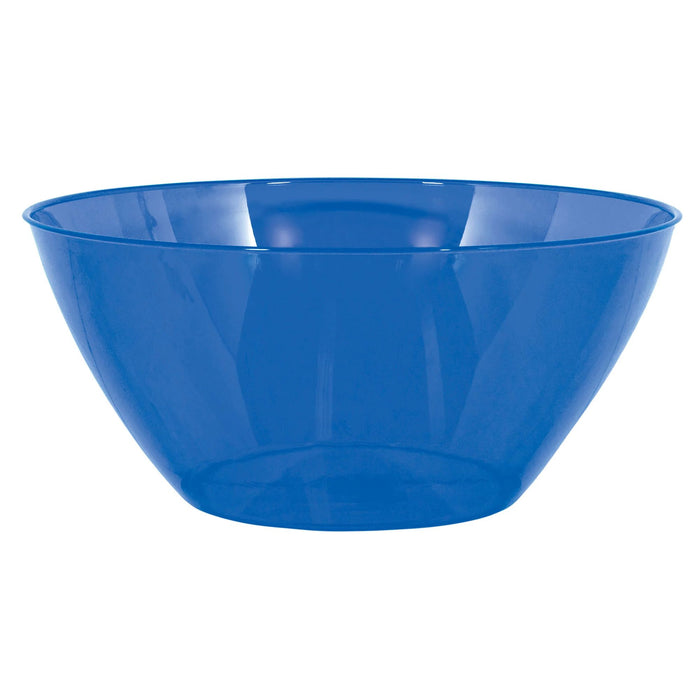 A blue 5 Quart 11-inch diameter Plastic Bowl.