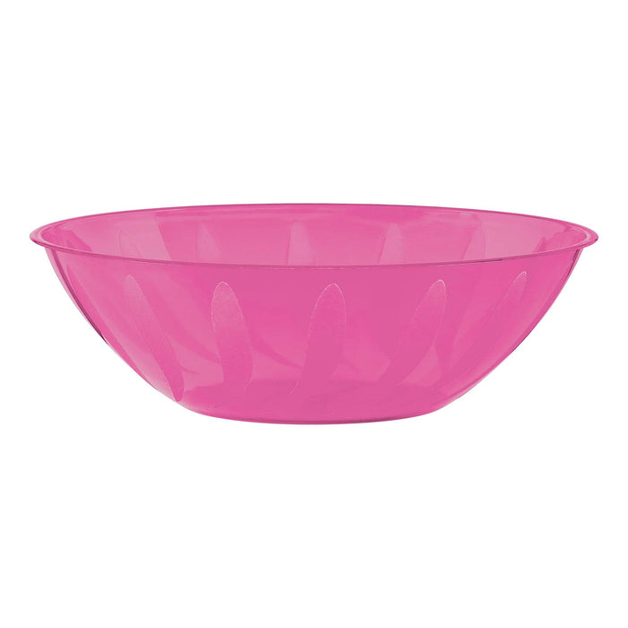 A pink 10 quart 14.5 inch diameter Plastic Bowl.