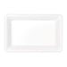 A white 9" x 14.25" Rectangular Plastic Platter.