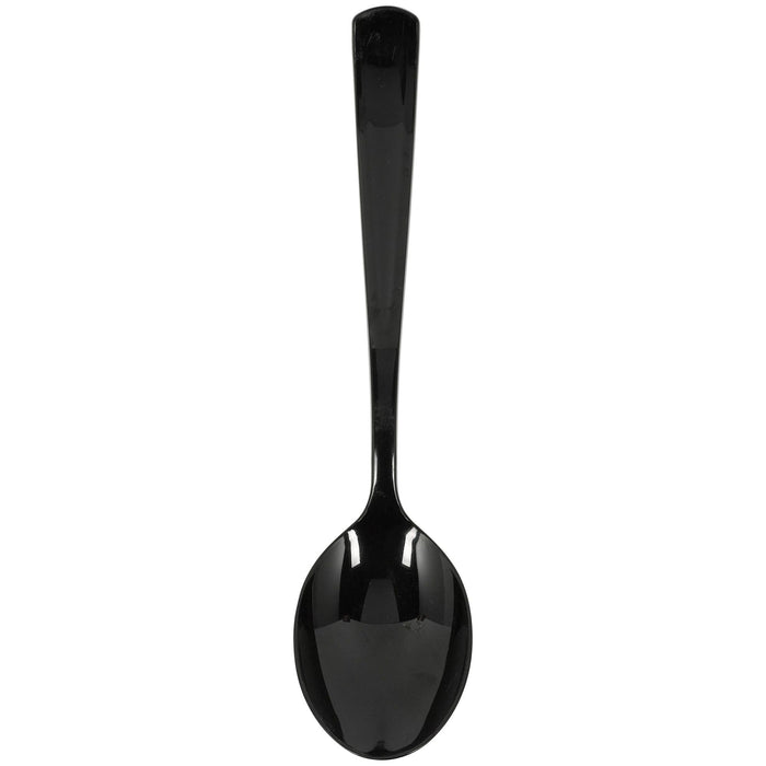 A Black 9.5-inch Plastic Serving Spoon. Spoons come in a two pack.