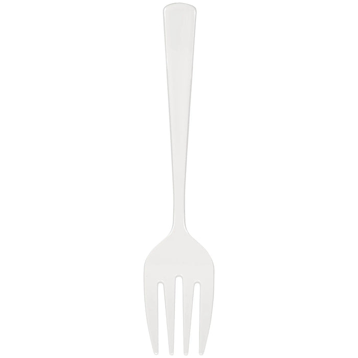 A white 9.5-inch Plastic Serving Fork. Forks come in a two pack.