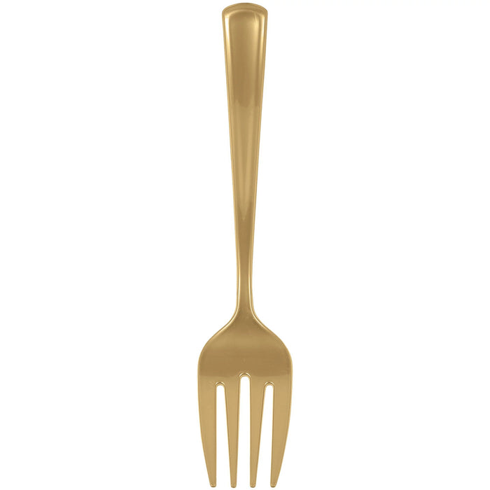 A gold 9.5-inch Plastic Serving Fork. Forks come in a two pack.