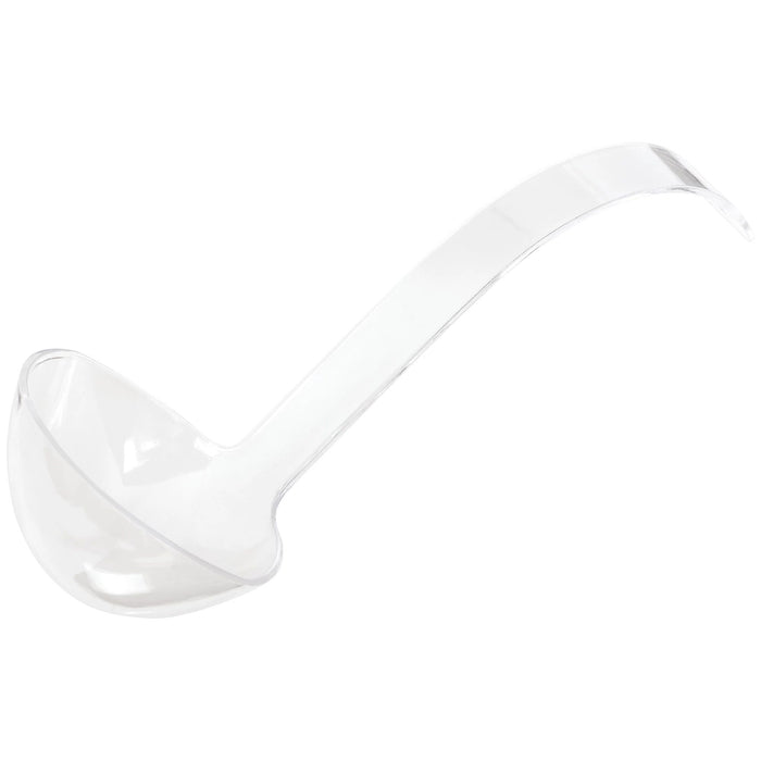 A Clear 11.5 inch 5 Ounce Plastic Ladle.