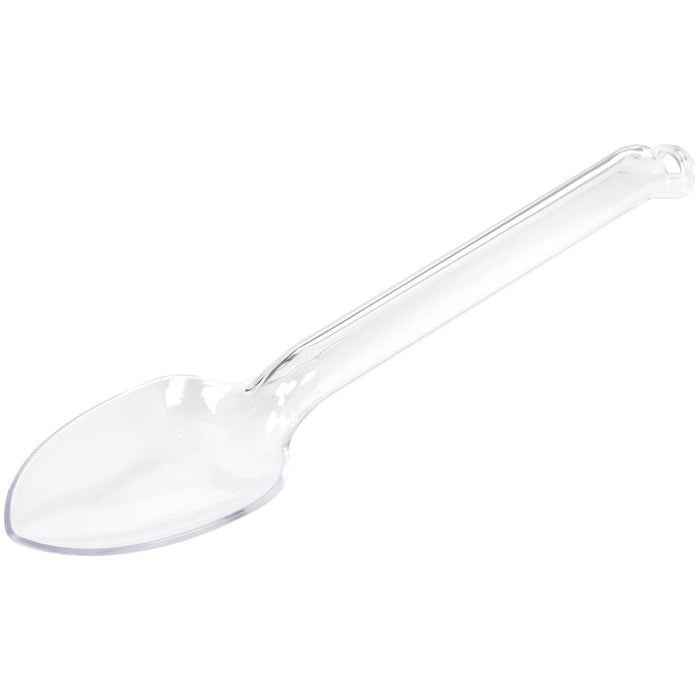 A Clear 12-inch Plastic Serving Spoon.