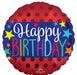 Happy Birthday Banner Satin Mylar Balloon, 18"