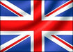 British Union Jack flag featuring red, white, and blue colors with a centered cross design on a small handheld stick.