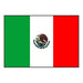Mexican flag featuring three vertical stripes in green, white, and red with the national eagle emblem centered on the white band.