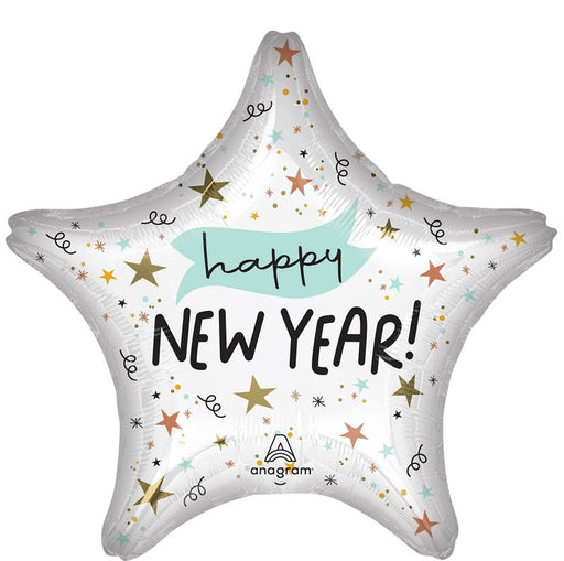 An 18-inch Happy New Years Noon Year Star Mylar Balloon.