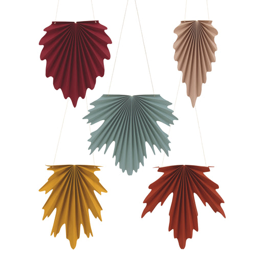 5 Thanksgiving Fall Leaves Paper Hanging Decorations.