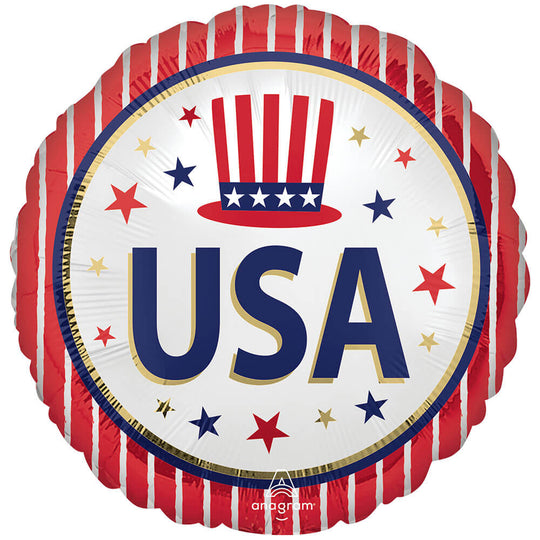 USA Stars and Stripes Satin Mylar Balloon 18" | 1 ct