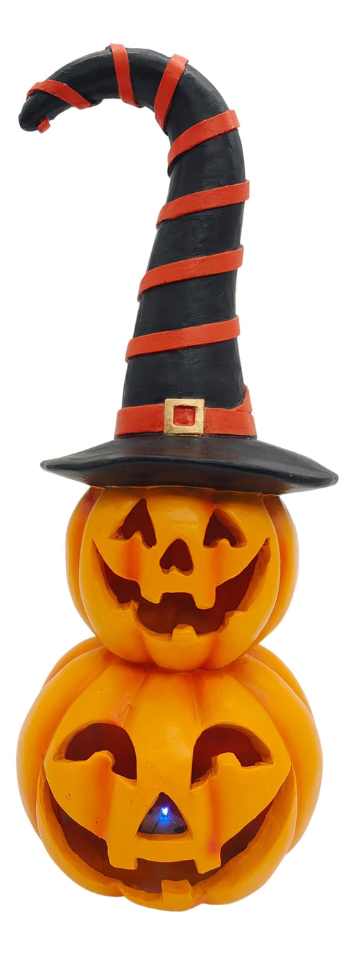 14" Resin Pumpkin Witch Hat LED | 1ct