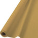 Rolled tan and gold table cover paper displayed at an angle, showing the cylindrical roll with a hollow center opening.