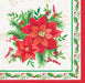 Christmas Festive Poinsettia Beverage Napkins | 16 ct