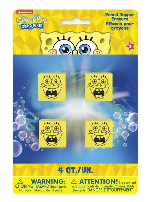 SpongeBob Pencil Topper Erasers | 4ct