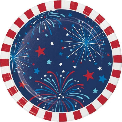 4th Of July Freedom Fireworks Dessert Plates 7" | 8ct