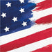 Patriotic lunch napkins featuring an American flag design with white stars on blue and red and white painted stripes.