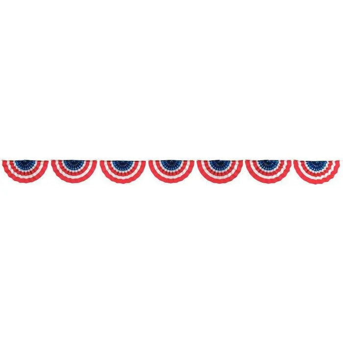 4th Of July Patriotic Paper Fan Garland 8ft | 1ct - Zurchers