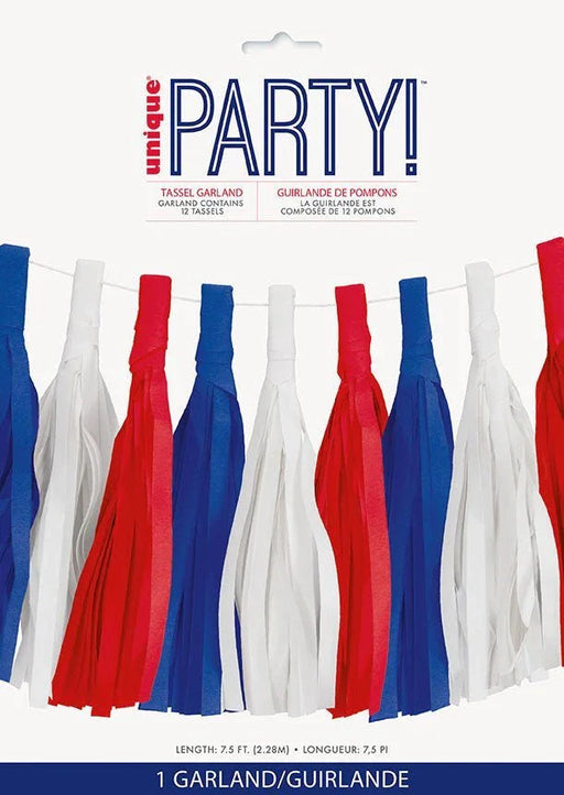 4th Of July Patriotic Tassel Garland 7.5' | 1ct