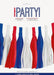 Patriotic tassel garland featuring 12 red, white, and blue tassels alternating in color, measuring 7.5 feet long, displayed against a white background with product packaging visible at top.