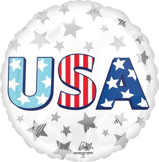 4th Of July USA Star Bursts Mylar Balloon 18" | 1 ct