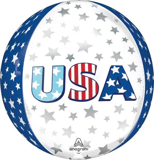 4th Of July USA Stars Burst Orbz Balloon | 1ct