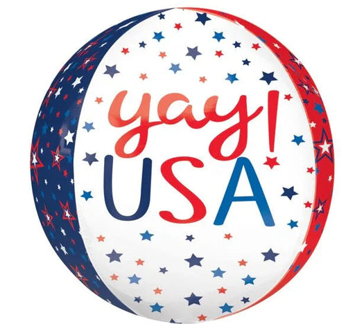 4th Of July Yay USA Orbz Balloon | 1ct