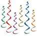 A hanging swirl decoration featuring a twirly whirlys design. Comes in a pack of 6.