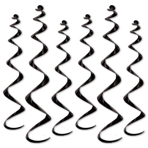 Black Twirly Whirlys | 6ct
