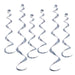 A hanging swirl decoration featuring a twirly whirlys design. Comes in a pack of 6.
