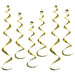 A hanging swirl decoration featuring a twirly whirlys design. Comes in a pack of 6.