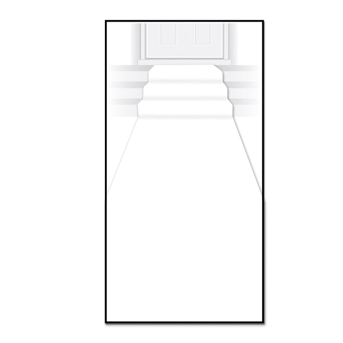 A white party decoration featuring a carpet runner design. Sold as a single piece.