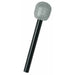 Gray glitter foam microphone head on a black plastic handle, approximately 10 inches long.